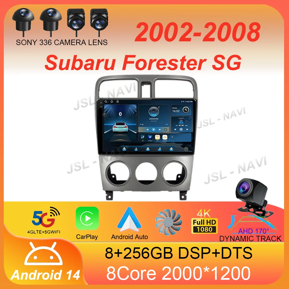 

For Subaru Forester SG 2002 - 2008 Car Radio Android 14 Carplay Auto 2K Screen Multimedia Player DSP Autoradio Stereo Head Unit