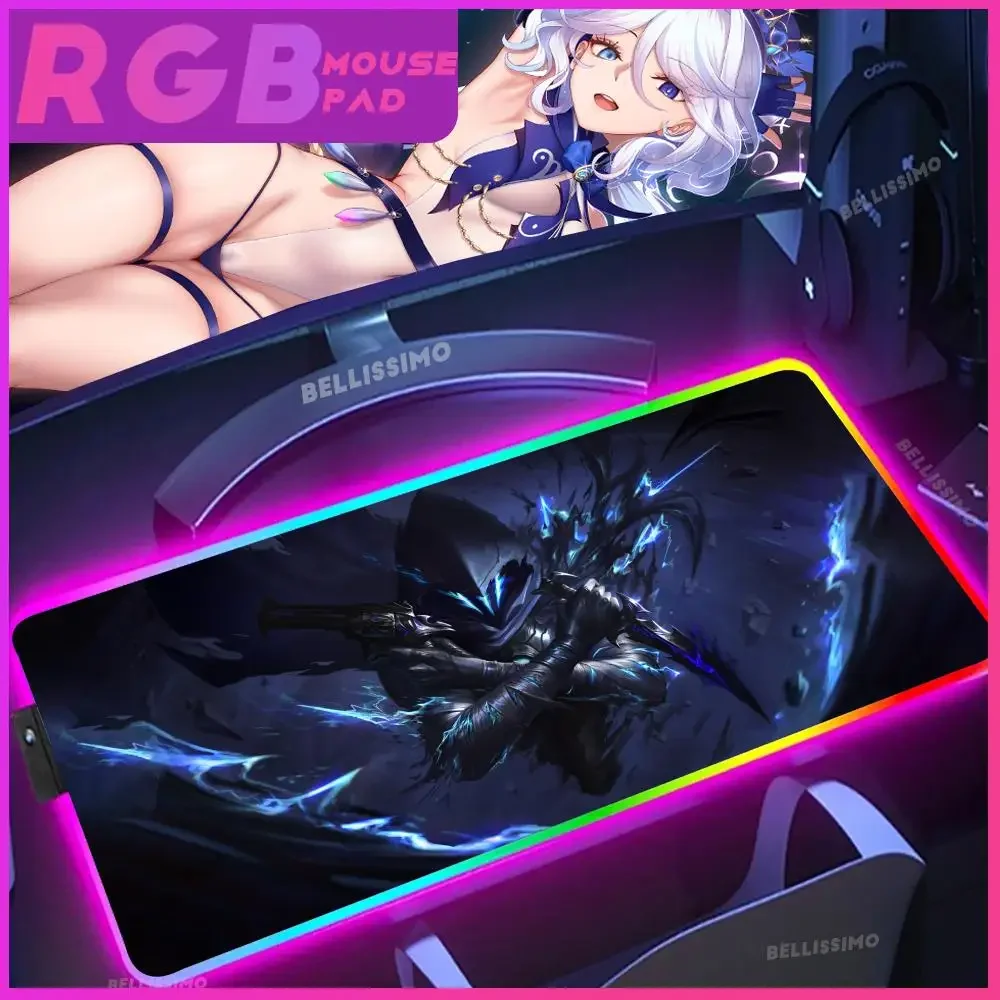 

Rgb Desk Carpet Keyboard Valorant Large Computer Table Mause Pad Anime Accessories Backlit Mat Pc Gamer Mouse Gaming Mousepad XL