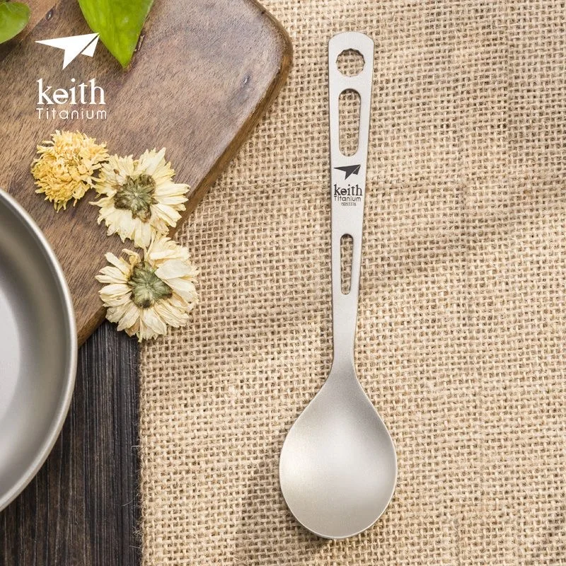 Keith Pure Titanium Spoon Portable Outdoor Camping Household Lightweight Tableware Ti5318