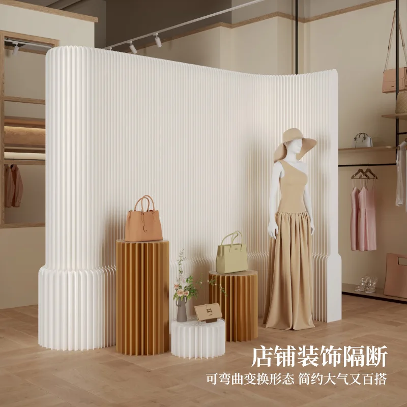 Paper Screen Partition Living Room Modern Simple Shopping Mall Home Live Broadcast Background False Wall Office Baffle Simple Se