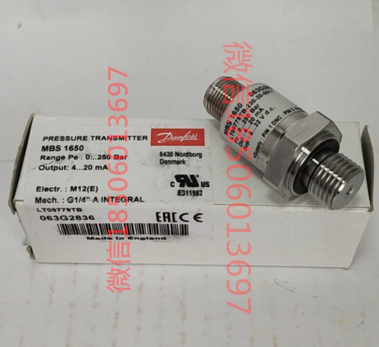 MBS1650 063G2821 High Temperature Oil Pressure Sensor Danfoss 0-10bar Liquid Transmitter