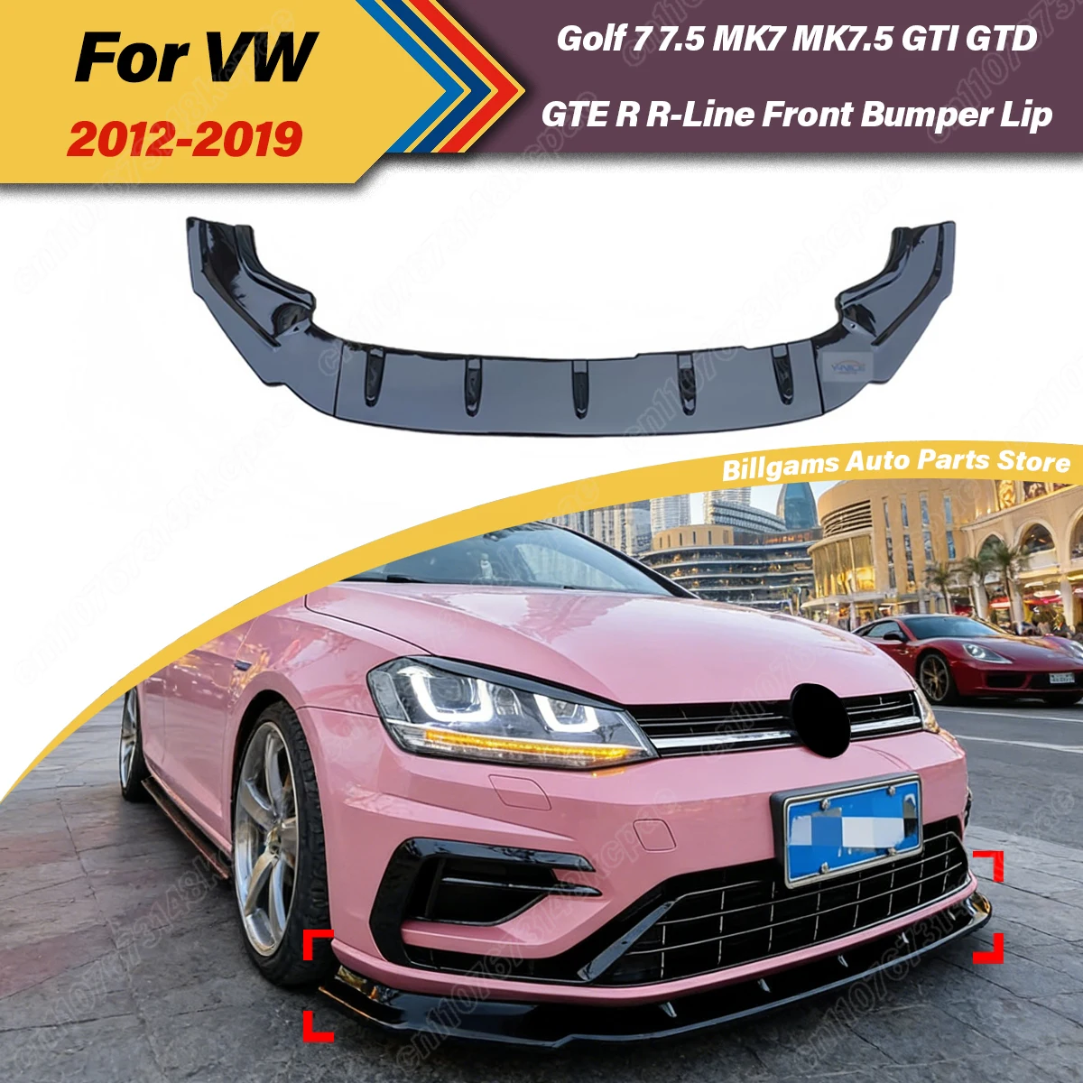 

Для VW Golf 7 7.5 MK7 MK7.5 GTI GTD GTE R R-Line 2012-2019: Комплект обвеса с передним спойлером/накладкой на бампер