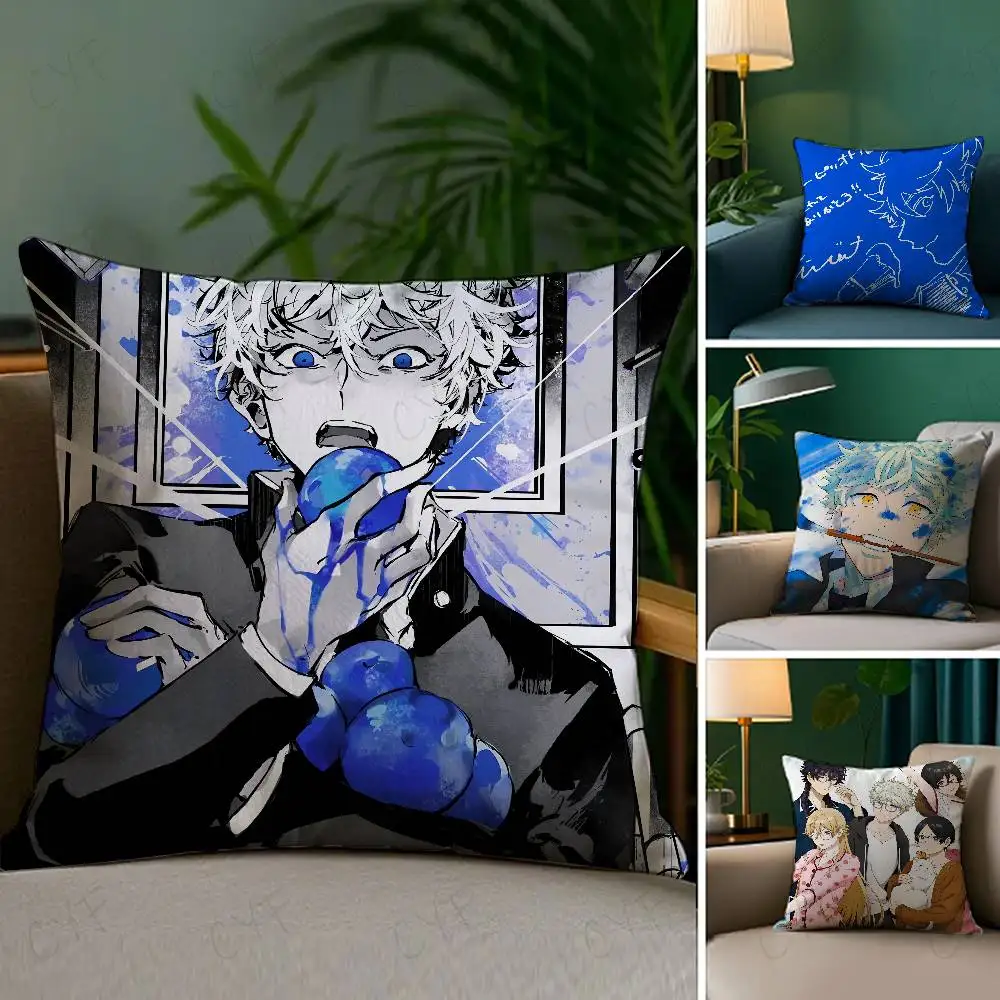 

Hot Anime B-Blue Period Pillow Case Custom Printed Brushed Fleece Pillow, Baby Skin-Touch, Eco-Friendly Dye-Sublimation Cushion