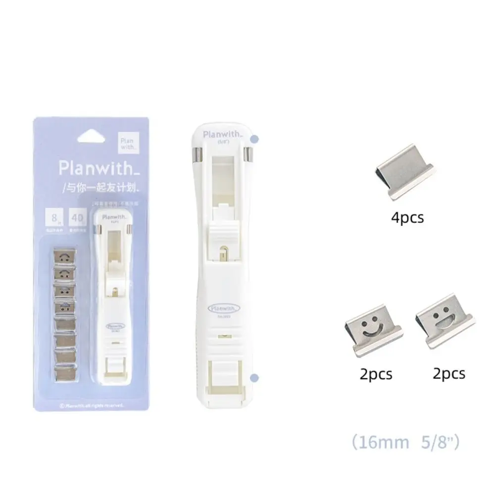 New Smile Design Push Paper Clip Mini Binder Reusable Pusher Set Plastics Paper Clip Tools School