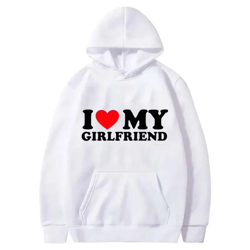 I Love My Boyfriend Girlfriend Printed Hoodie Couple Fashion Sports Shirt Harajuku Casual Top Sport Jogging Fleece Sweatshirt