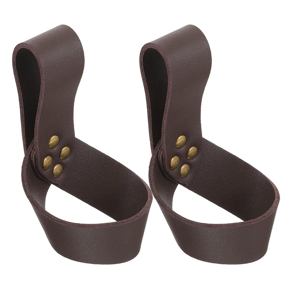 

2Pcs PU Medieval Sword Holders Secure Practical Renaissance Stage Performance Cosplay Sword Frog Storage Holder
