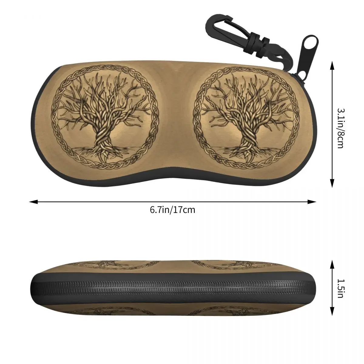 Tree Of Life Sepia Eyeglass Glasses Case Men Women Soft Vikings Yggdrasil Sunglasses Protective Pouch