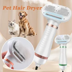 2-in-1 Pet Hair Dryer with Slicker Brush Grooming Tool For Cat Dog Brush Adjustable Temperature Professional Hair Removal Drying