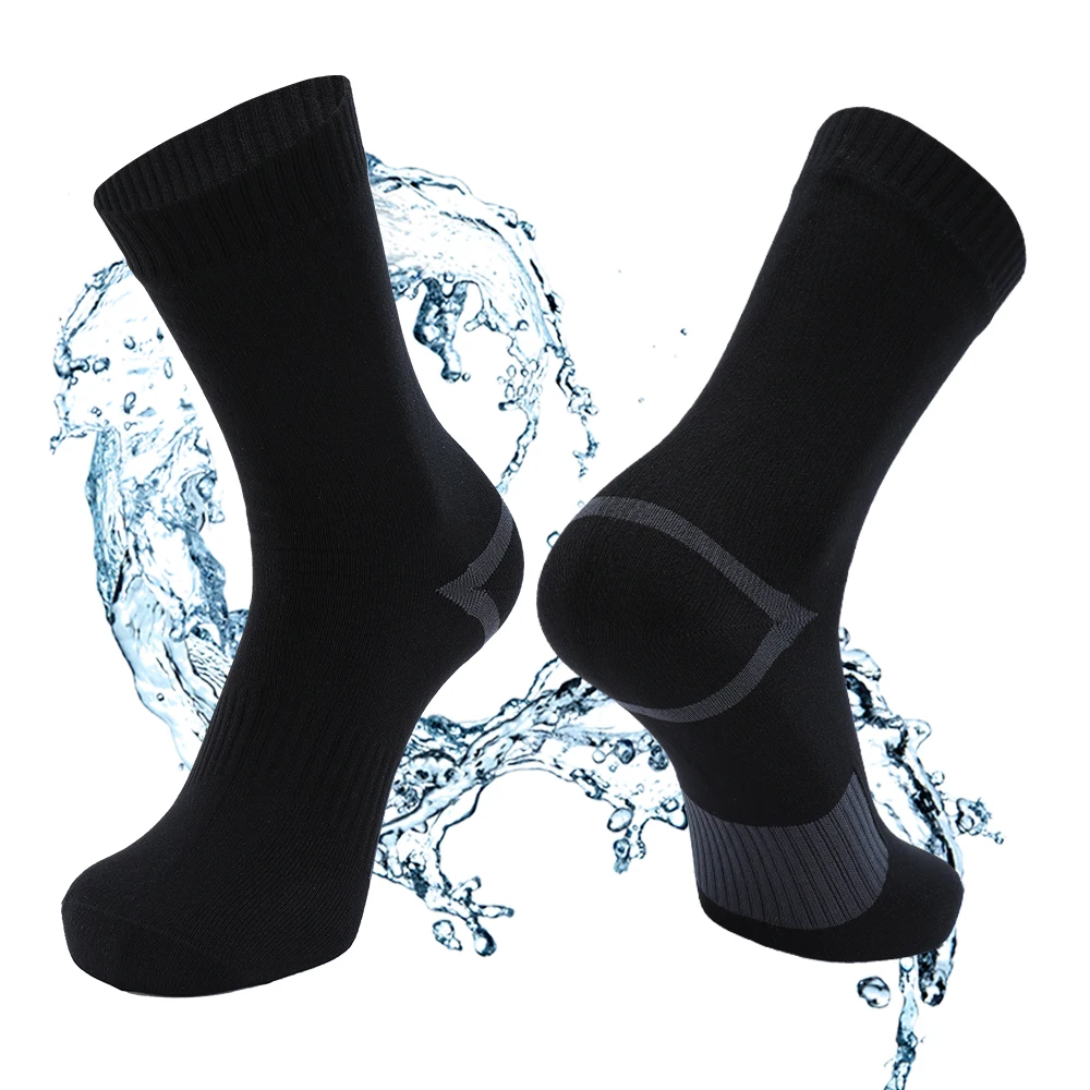 Men Waterproof Hiking Socks Breathable Moisture Wicking Outdoor Athletic Hiking Wading Trail Running Skiing Warm Winter Socks 