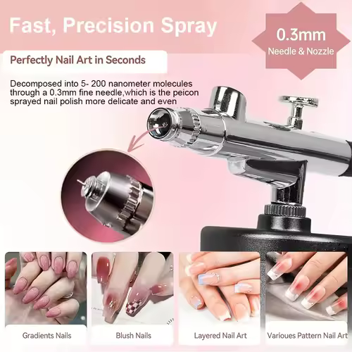 Portable Single Action Airbrush 0.3mm Nozzles Spray Gun Pen for Model Cake Nail Car Painting Beauty Inkjet - Image 3