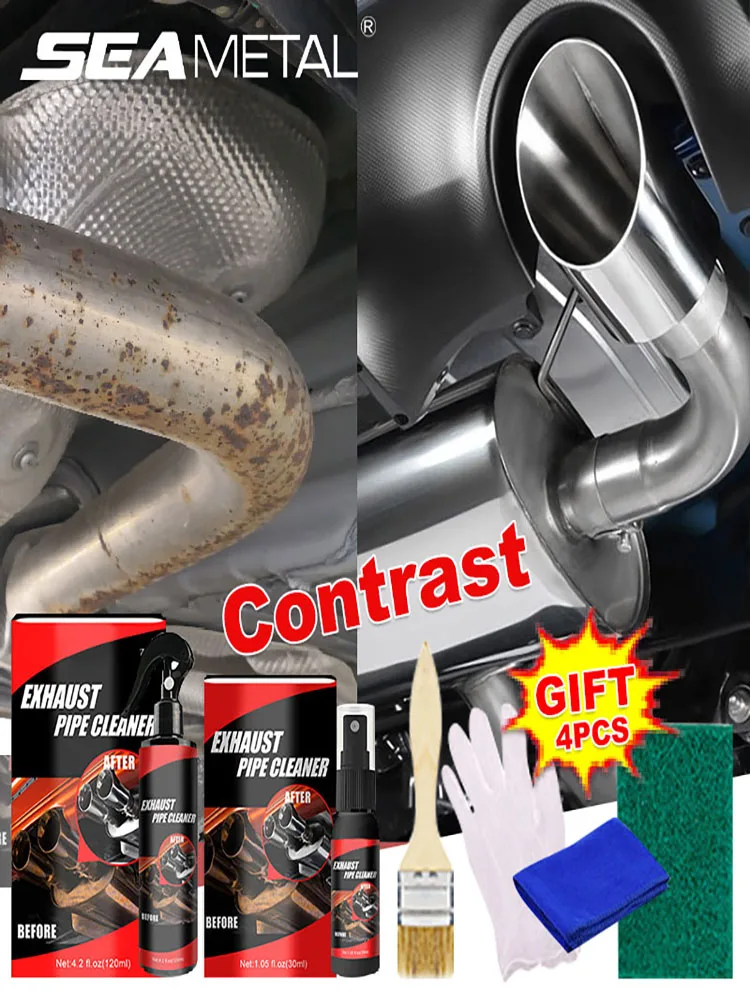 30/120ml Car Motorcycle Exhaust Pipe Cleaner Car Rust Remover with Rubber Gloves and Brush Repair Maintenance Tool Set image 6