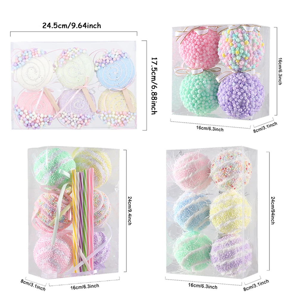 

1Box Macaron Christmas Candy Pendants Christmas Lollipop Hanging Ornaments Xmas Tree Home Party Decoration New Year Navidad 2026
