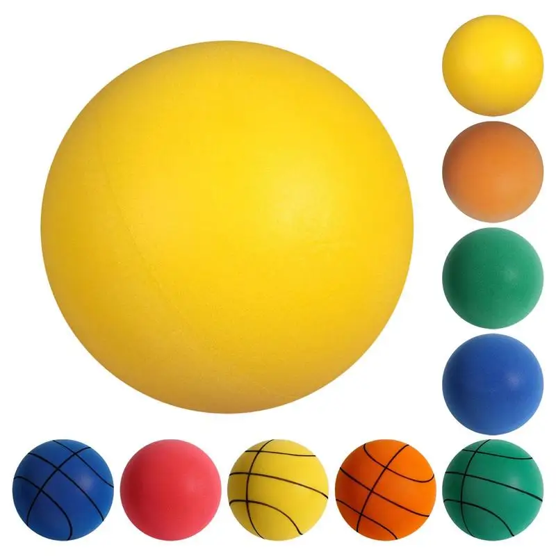 Bouncing Mute Ball Indoor Silent Basketball 18-24cm Foam Basketball Silent Soft Ball Size 7 Air Bounce Basket Ball