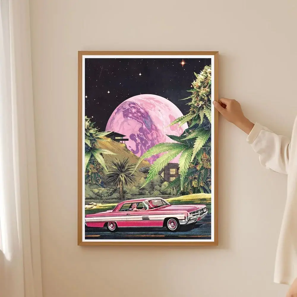 Weed Art Poster Sticky Wall Art Printing Home Living Bed Room Bar Aesthetic Decor