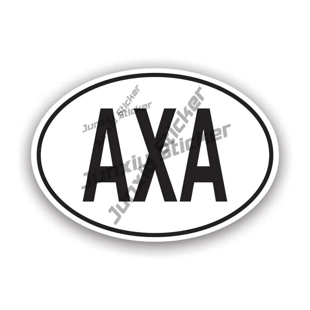 

Axa Anguilla Country Code Oval Sticker Uv Protected Decals For Car Stickers Racing Rally Decoration Decal Accessories Camping