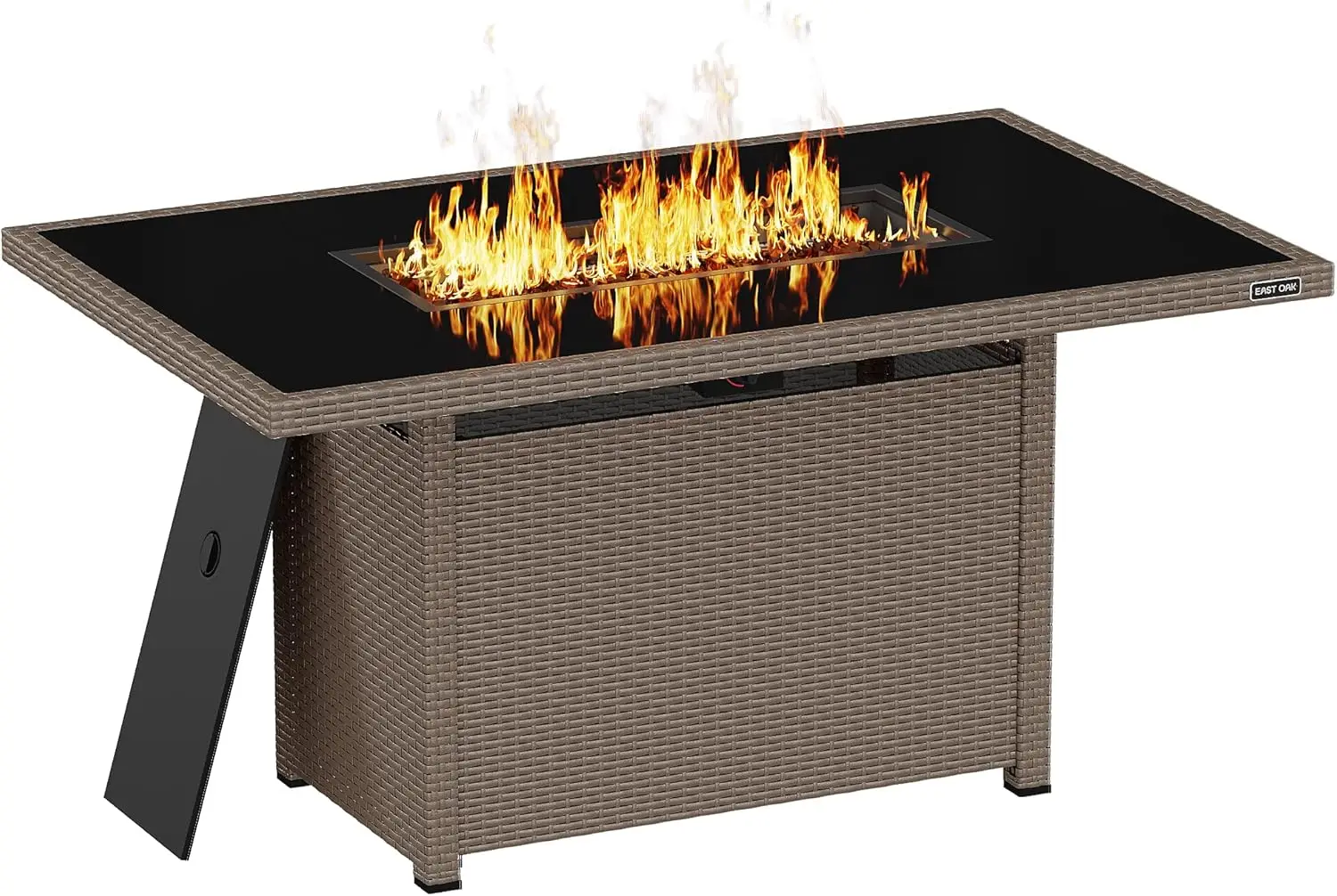 

EAST OAK 52'' Propane Fire Pit Table, 60,000 BTU Gas Firepit W/Large Tempered Glass Tabletop, CSA Certified Outdoor Patio Fire T