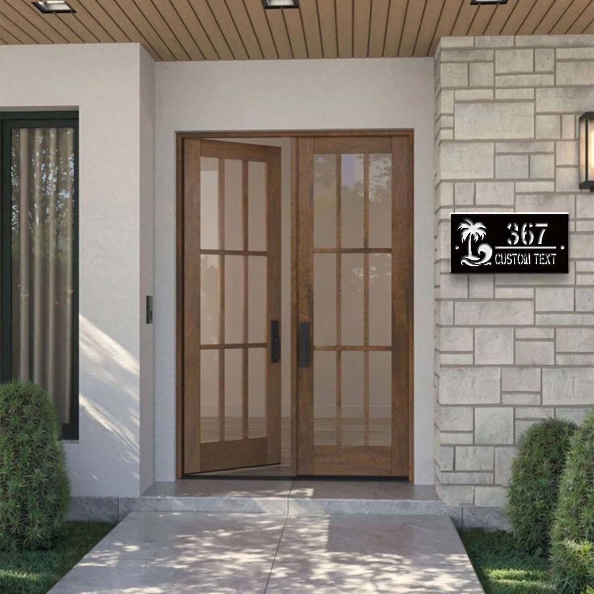 1Pc Custom Coco Beach Number&Text Acrylic House Number Door Street Sign Plaque,Home Room Garden Decor,Birthday Wedding Gift view 5