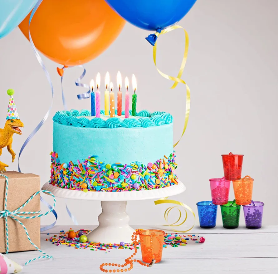 12 Stück Schnapsgläser auf Perlenkette aus Kunststoff, Schnapsbecher-Halskette, Hochzeit, Junggesellenabschied, Geburtstag, Party, Dekorationszubehör – Detail 12