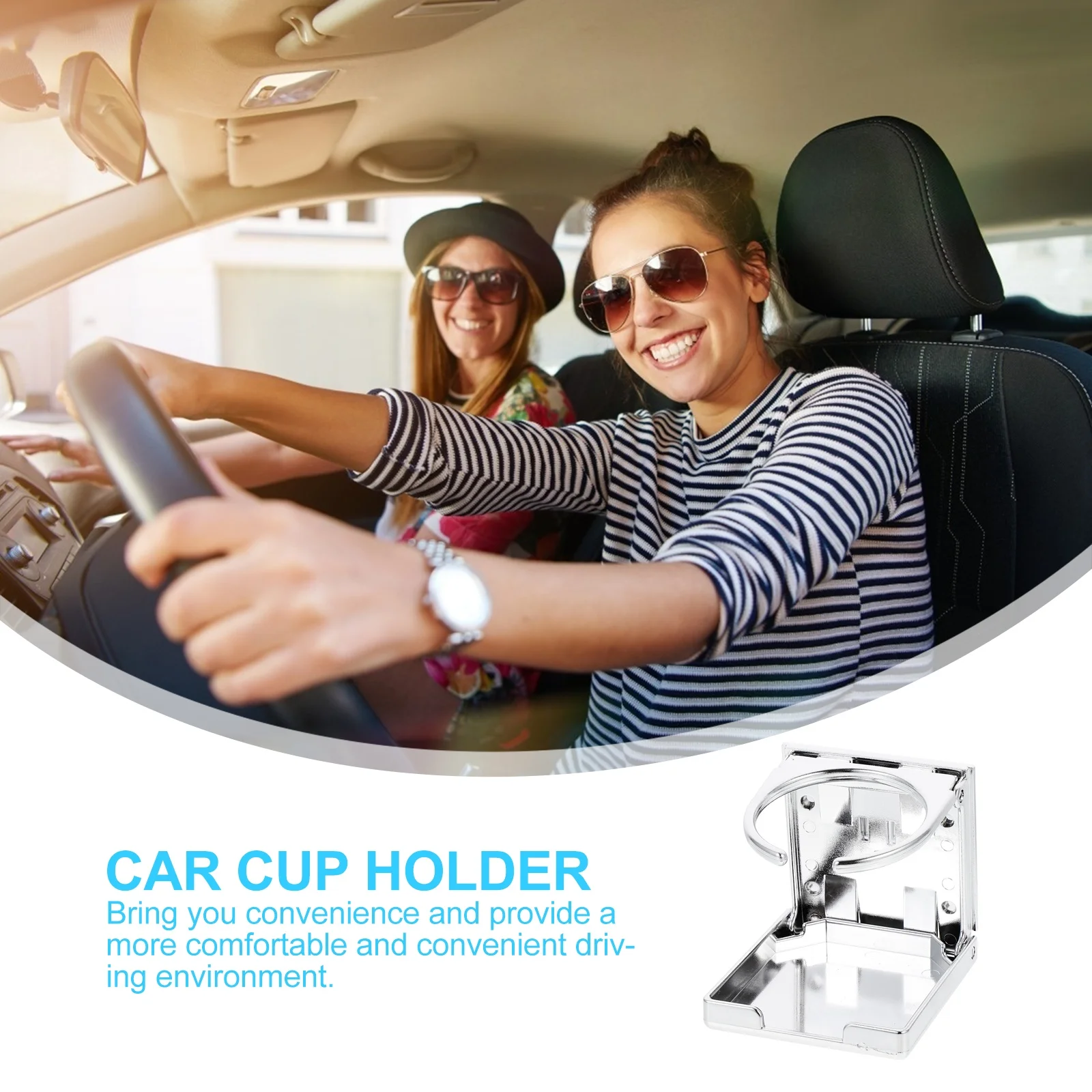 

1 set Cup Foldable Drink Holder For Vehicle Large Capacity Smooth Durable Car Accessories Folding Cup Holder For Car