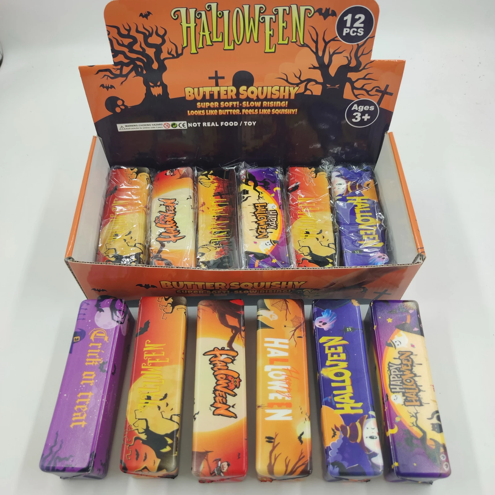 Butter Stick Slow Rising Halloween Squeeze Toy PU Foam Fidget Sensory Toy 3.15x1.57in