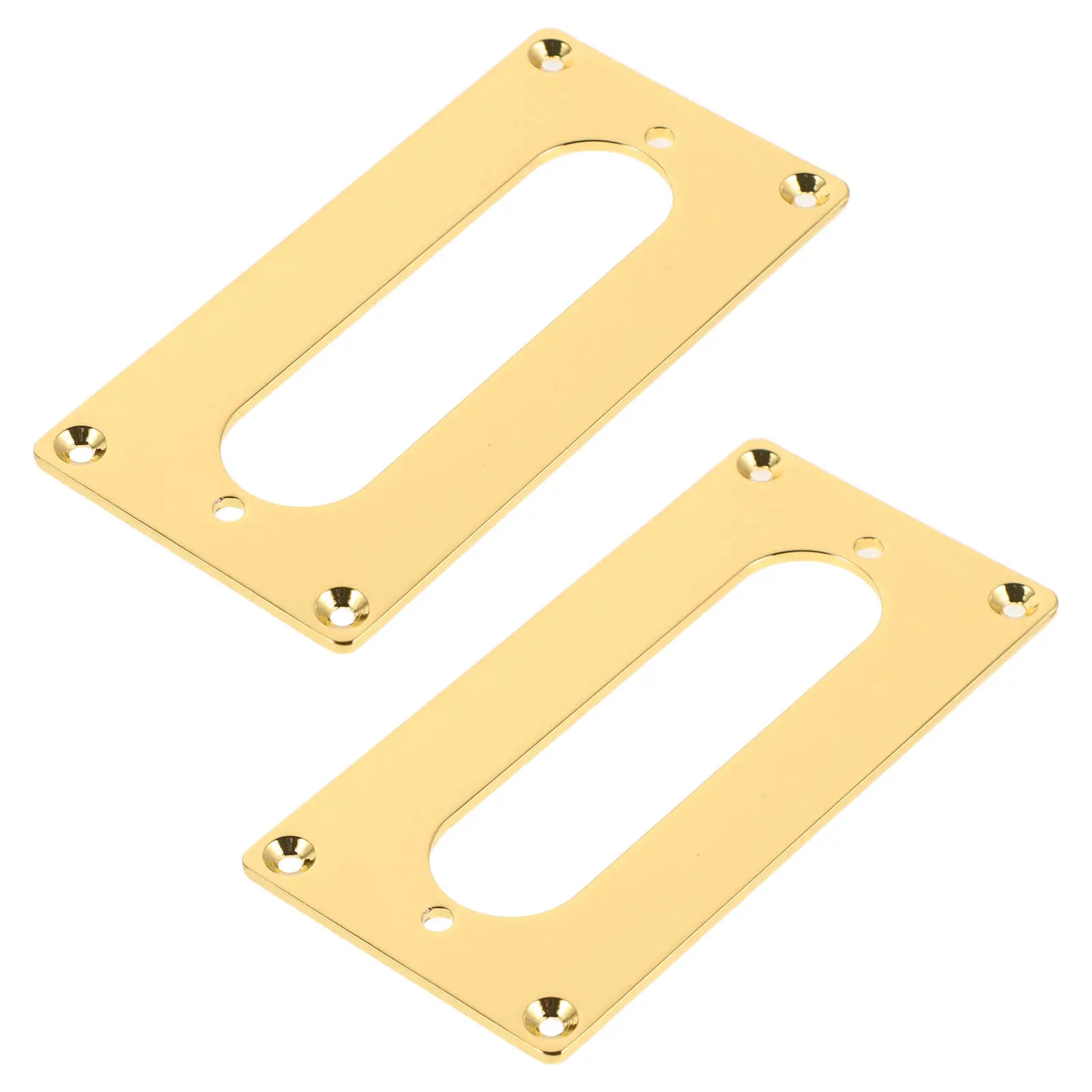 

2Pcs Electric Guitar Pickup Frame Metal Mounting Frame Flat Bottom 92x46mm Precision Pickup Conversion Replacement Parts Black