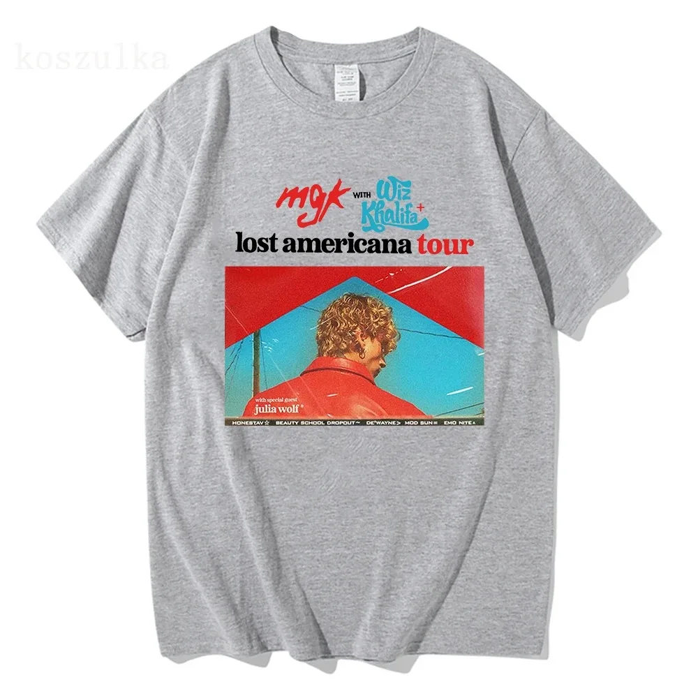 MGK Lost Graphic T-shirt Cotton Causal Oversized Men Women Short Sleeve Streetwear Hip Hop Harajuku Comfort Female Male Clothing