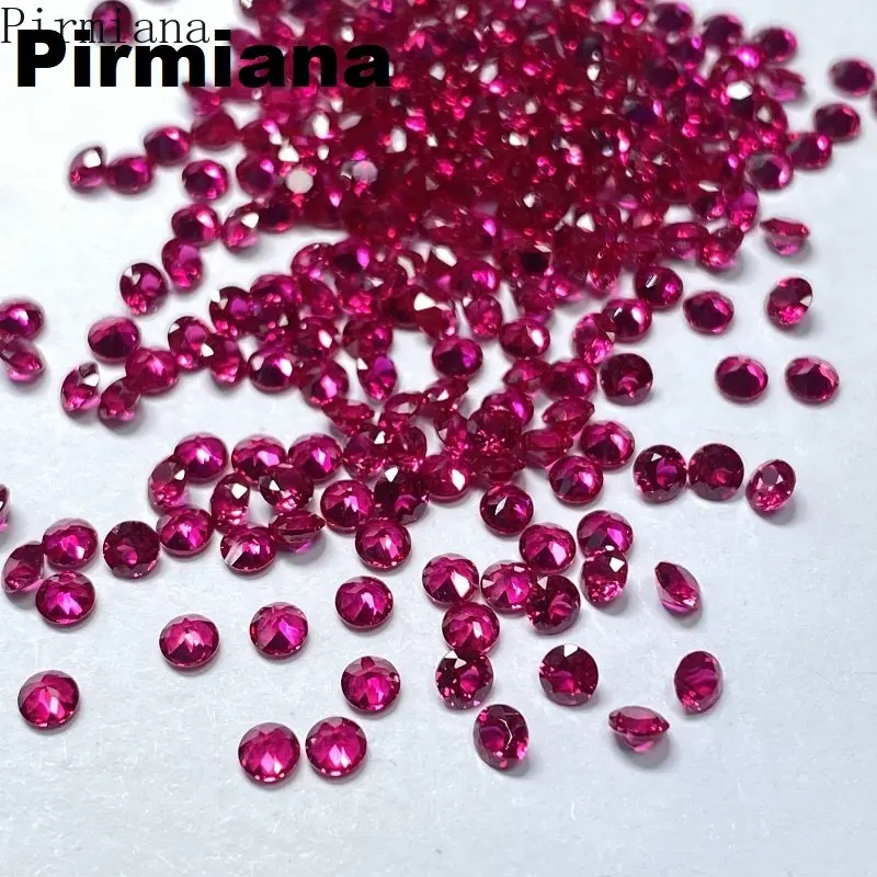 Pirmiana Small Sizes 2.0-3.0MM Round Shape Synthetic Ruby Loose Gemstone