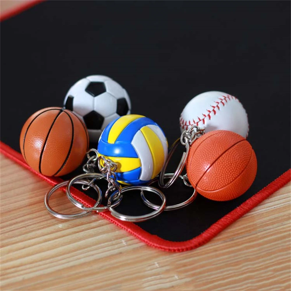 Volleyball Fun Keychains Football Soccer Baseball Bag Pendant Key Holder Key Ring Ball KeyChain