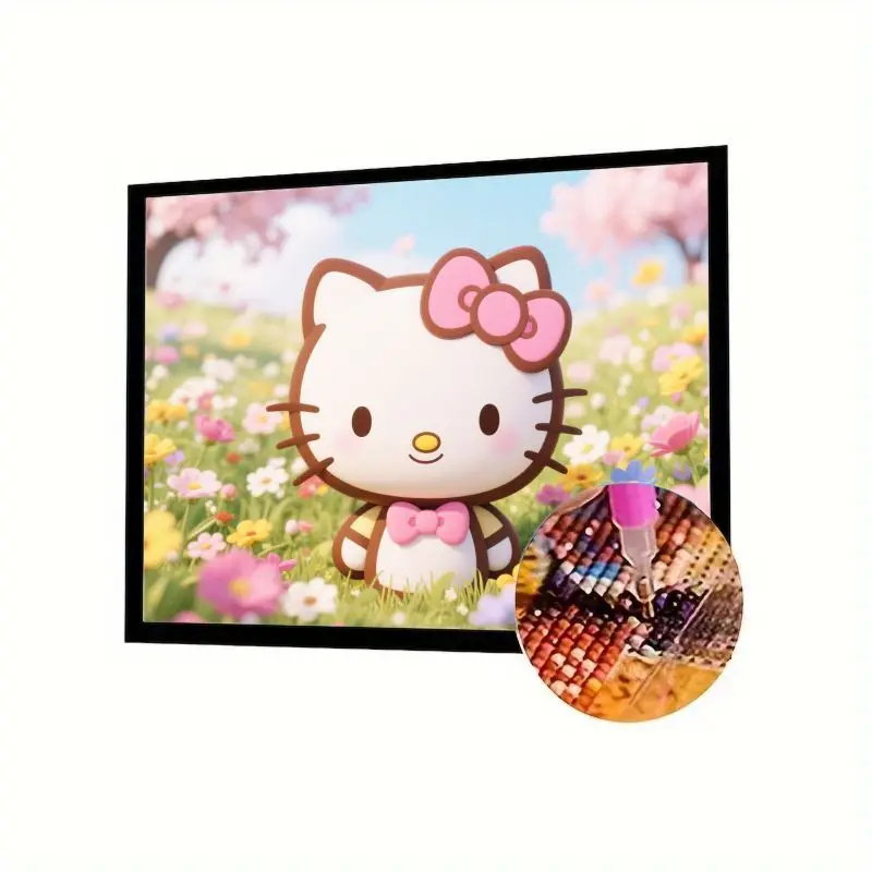 

1 шт. Hello Kitty 5D набор для алмазной живописи-милый мультяшный весенний цветок поле полная дрель горный хрусталь вышивка DIY художественное ремесло для Ki