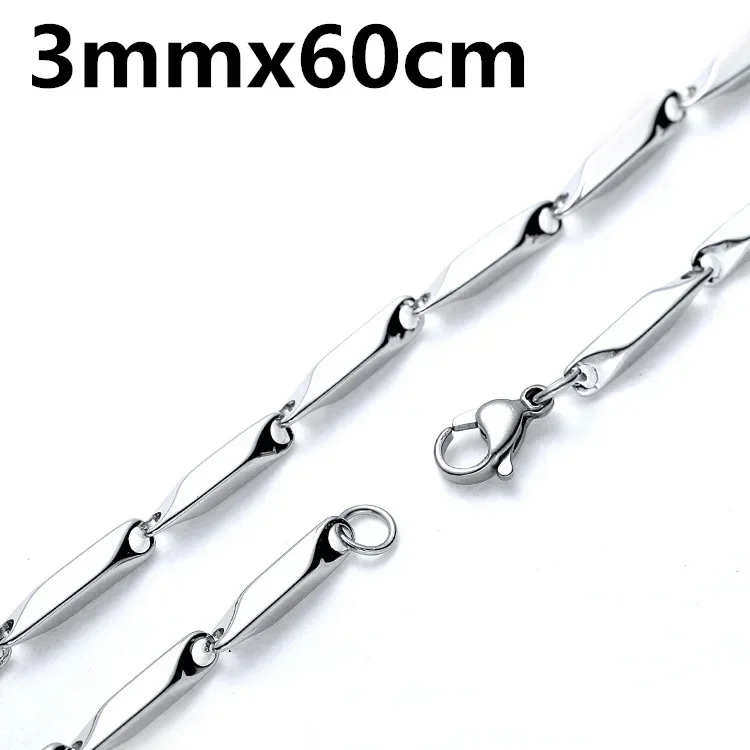 Titanium steel stainless steel cut surface grinding stick chain strip men and women titanium steel necklace nightclub rock hip h