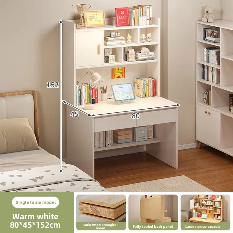 

Прочный современный домашний стол-стеллаж для учебы и работы, интегрированный с полкой для книг, для студенческой спальни, для письма и рисования, офисный компьютерный стол