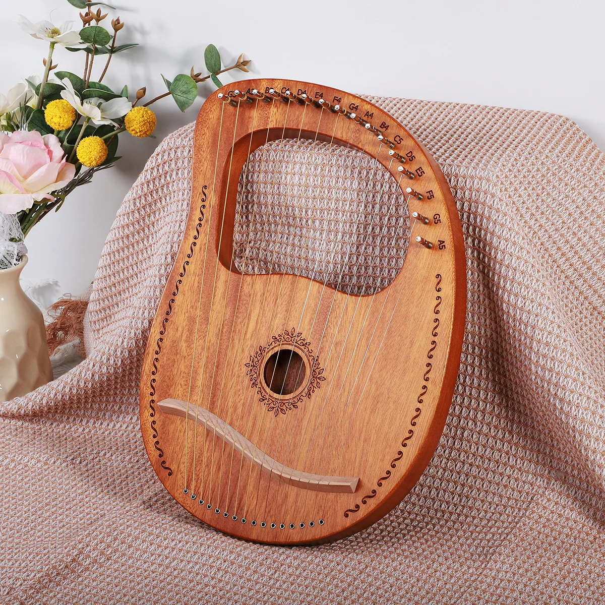 19 Strings Lyre Harp 7 16 Strings Mahogany Wood Portable Harp with Bag Piano Musical Instrument With Spare Strings