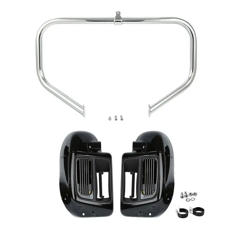 Motorcycle Lower Vented Leg & Water-Cooled Engine Bar For Harley Touring Road Glide Road King Street Glide 2014-2024