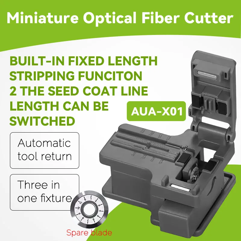 COMPTYCO Fiber Cleaver AUA-X01 Cable Cutting Knife FTTH Fiber Optic Knife Tools Cutter Fiber Cleavers 12 Surface Blade