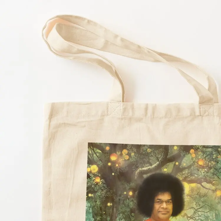 Sathya Sai - 2 Sathya's Corner Tote Bag حقيبة سوبر ماركت قابلة للطي حقائب قابلة لإعادة الاستخدام حمل حقيبة حقائب تسوق للرجال للنساء #3