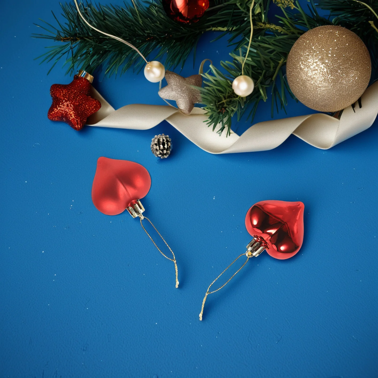 

24Pcs Heart Shape Christmas Decoration Red Hanging Ornaments for Tree Party Wedding Garden Holiday Decor