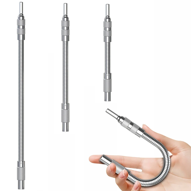 

360° Turning Screwdriver Joint Electric Drill Corner Device 150/200/300mm Sleeve Tools Universal Flexible Shaft Connecting Rod