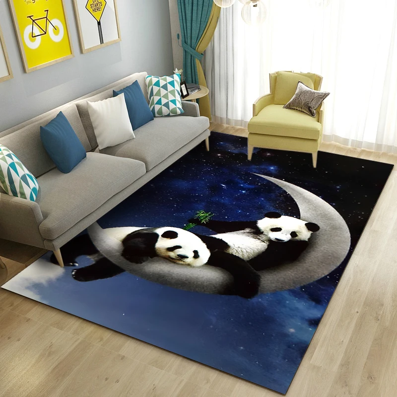 3D Cartoon Cute Panda Area Rug,Carpet Rug for Living Room Bedroom Sofa Doormat Kitchen Decoration,Kids Play Non-slip Floor Mat