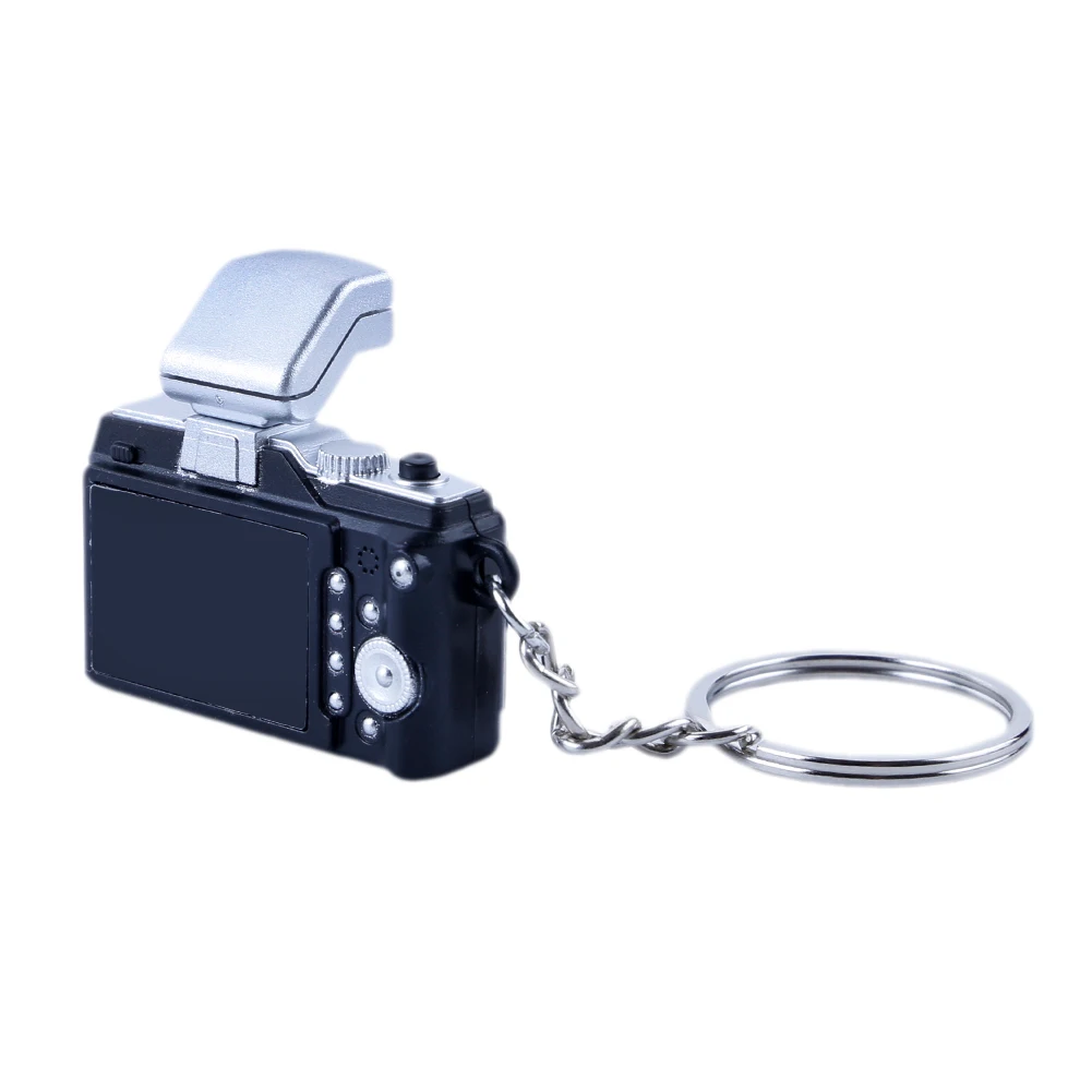 Retro Camera Keychain Mini Sound Light Model Bag Charm Car Key Chain for Creative Glowing Keychain Toy Camera Bag Doll Keyring