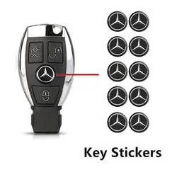 14mm Car Key Emblem Stickers Accessories For Mercedes Benz AMG E S C A B Class GLE GLS CLS GLC CLA GLA GLK GLB W205 W206 W221