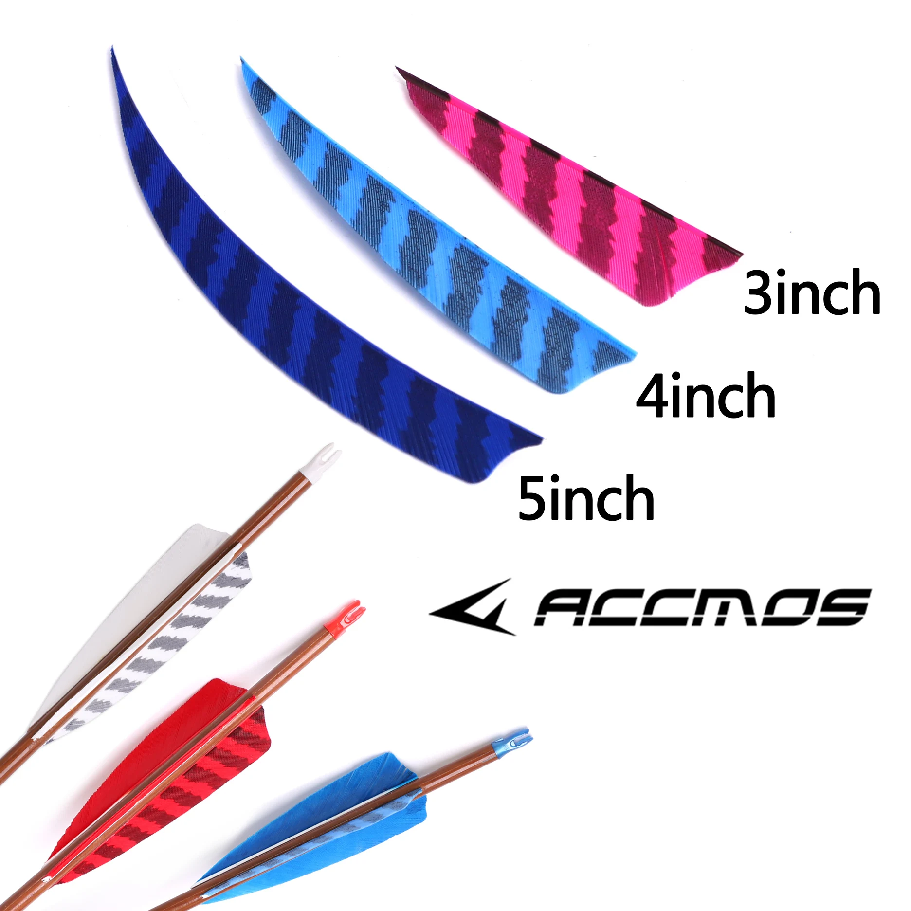 50pcs 3/4/5inch Natural Turkey Feather Zebra Stripe Shield Shape Real Arrow Feather Fletching For DIY Hunting Archery Accessory