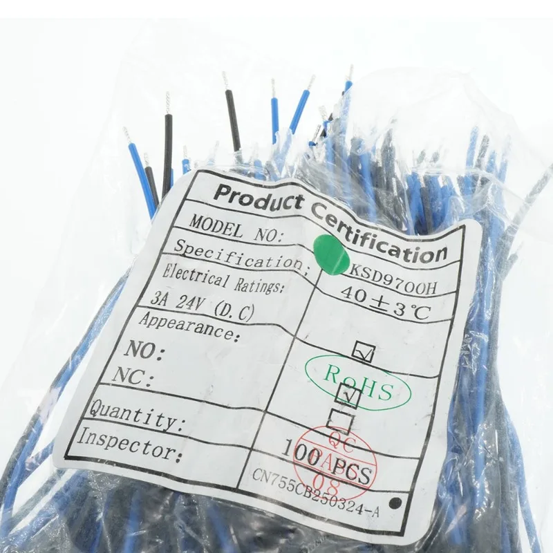 5PCS KSD9700 Thermal Switch 5℃-120℃ NO/NC, Normally Open Normally Closed 3V 5V 9V 12V 24V Fast Thermostat Switch