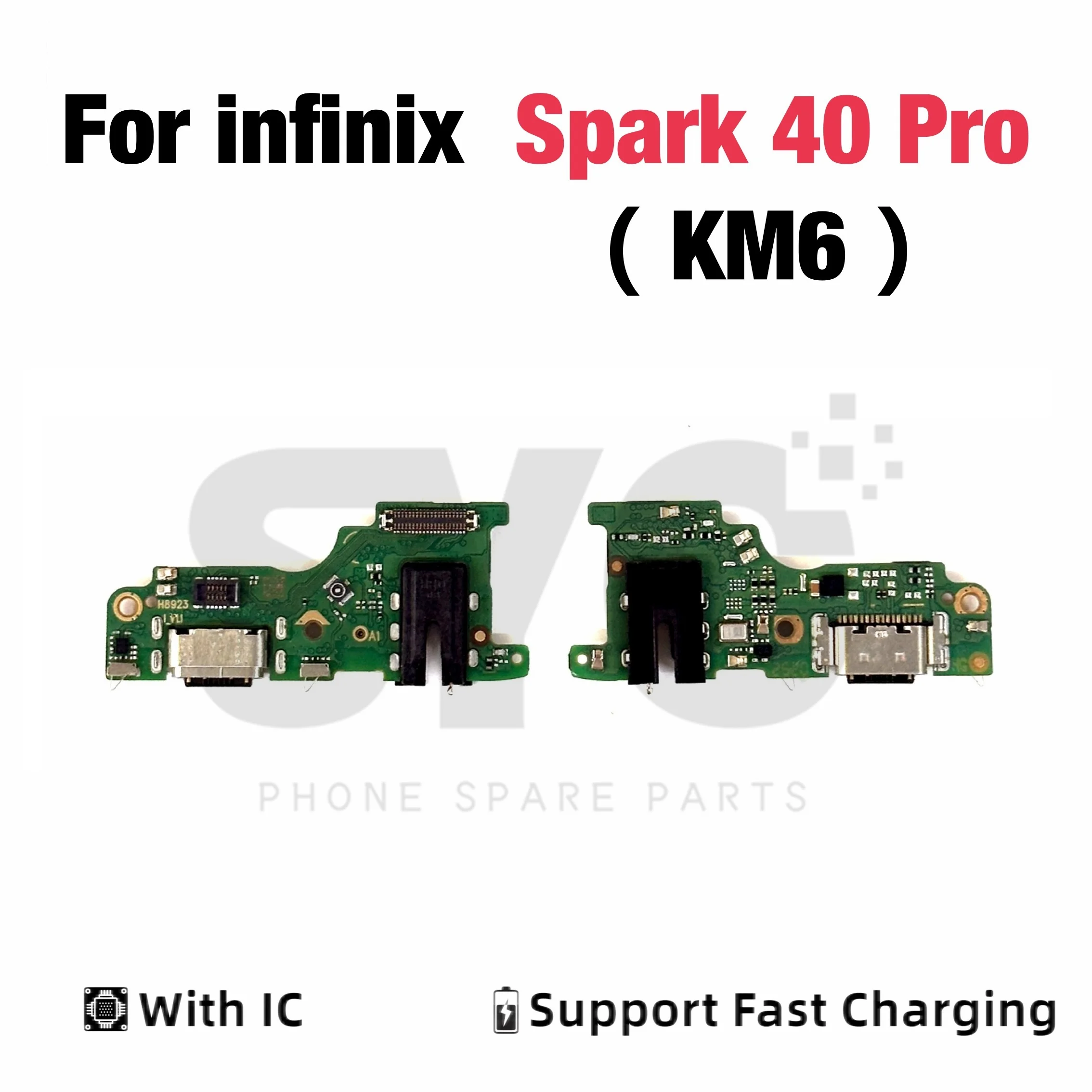 OEM with IC USB Port Charger Dock Connector Charging Board Flex Cable for Infinix Spark 40 Pro KM6 Replacement Parts