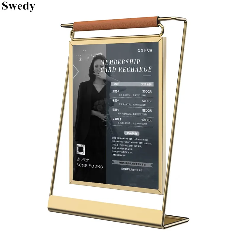 8 Inch Acrylic Menu Sign Holder Display Stand Price Listing Holder Metal Wedding Gift Photo Picture Poster Frame