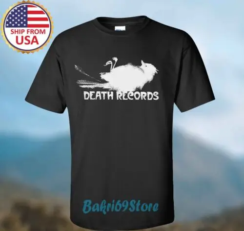 Death Records Men's Black T-shirt Size S-3XL