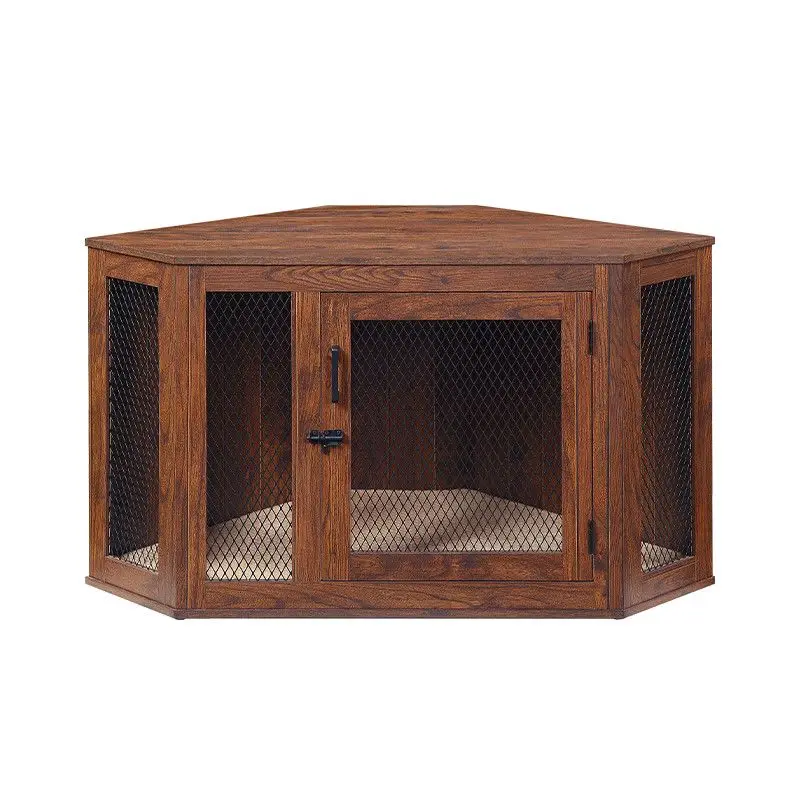 Dog cage furniture Wind wooden corner cage Medium-sized dog dog house Home decoration Pet nest Villa