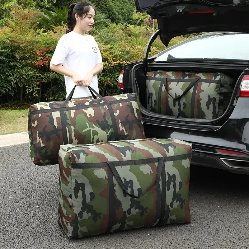 

1PC Large Capacity Oxford Cloth Handbag for Moving and Packing, Waterproof and Wear-resistant Student Clothing Storage Bag
