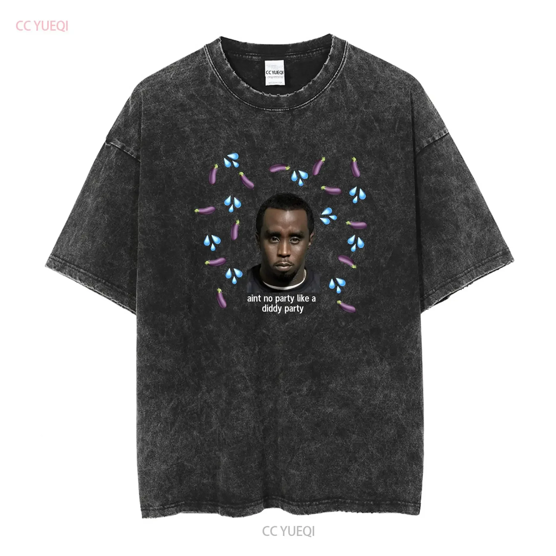 Funny P Diddy T Shirt Meme Hilarious Hip Hop for Music Love vintage Washed Stretched Slightly Casual Stylish Unisex homme