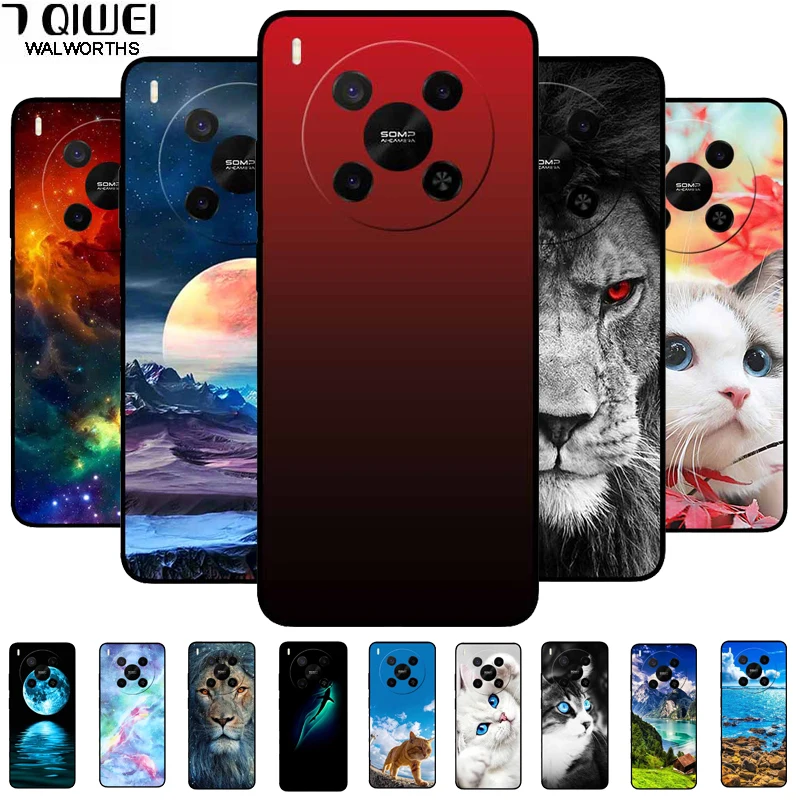 Capa de Silicone TPU Macia Preta com Estampa de Leão/Gato para ZTE Blade V70 Max - Capas de Celular Modernas e Protetoras para Nubia V70 Max