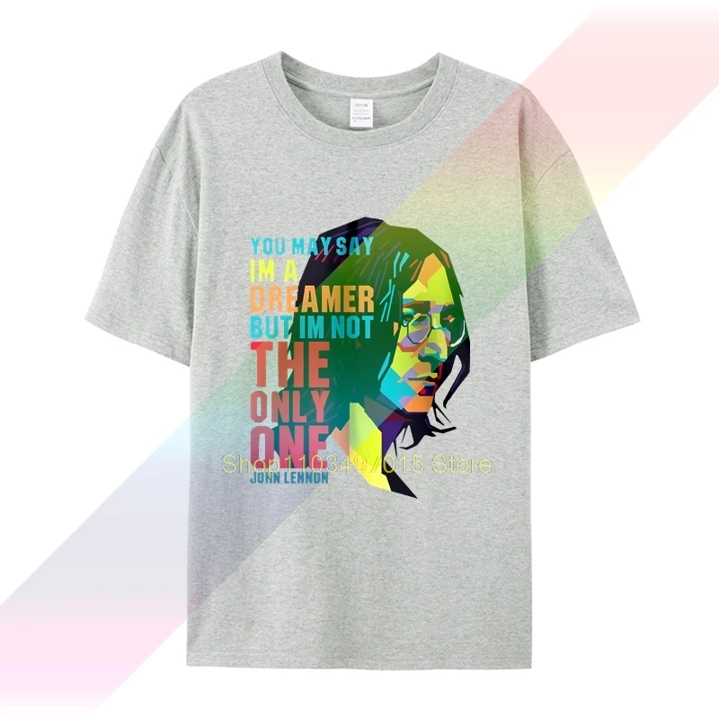 T-shirt da uomo in cotone 100% da donna T-shirt personalizzata Nckg da uomo John Lennon Imagine Teesi a maniche corte,